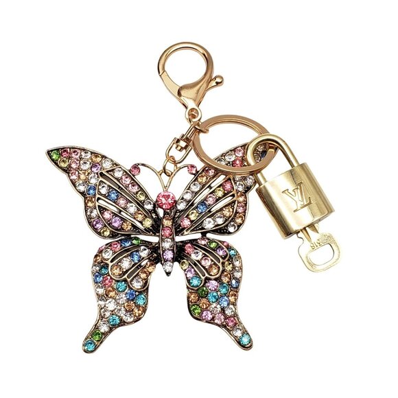 Authentic Louis Vuitton Lock & Key with unbranded Butterfly Bagcharm, Keycharm - Picture 2 of 8